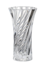 A Flux Home Florence Glass Vase 20cm with a swirl design.