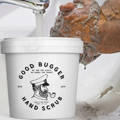 The Bonbon Factory's Good Bugger Hand Scrub™️, tough on dirt and leaves hands clean, conditioned and smelling fresh.