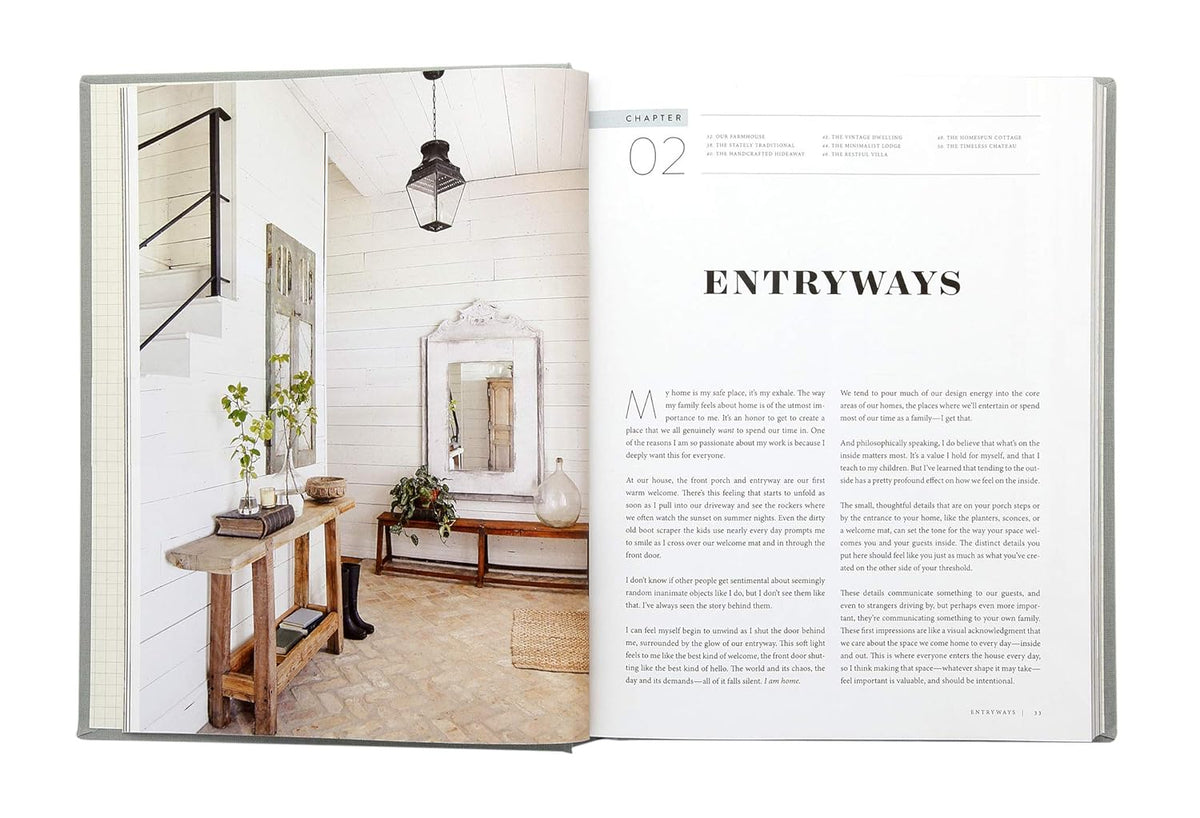 Homebody by Joanna Gaines page spread showing a farmhouse interior