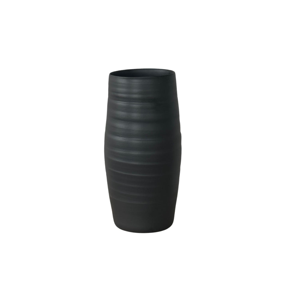 Ash Textured Ceramic Vase – Beige or Black