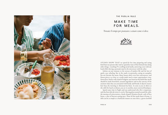 Il Dolce Far Niente page spread showing Puglia