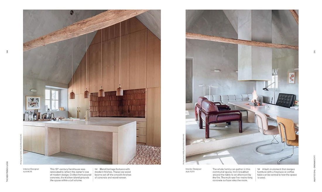 The New French Look page spread showing a coastal retreat