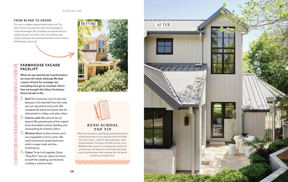Three Birds Renovations Vacay Vibes page spread showing a Palm Springs style room