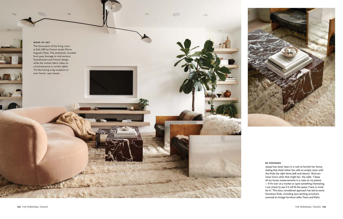 The Soft Minimalist Home page spread showing a Swedish home