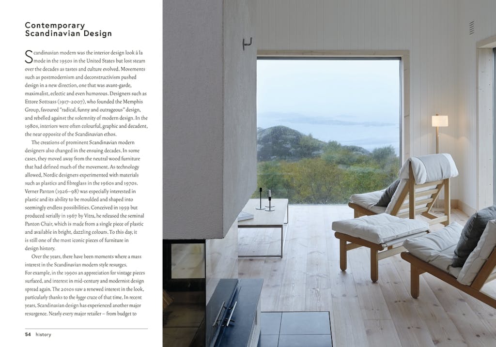 Interior Style Japandi page spread showing furniture selection guidance