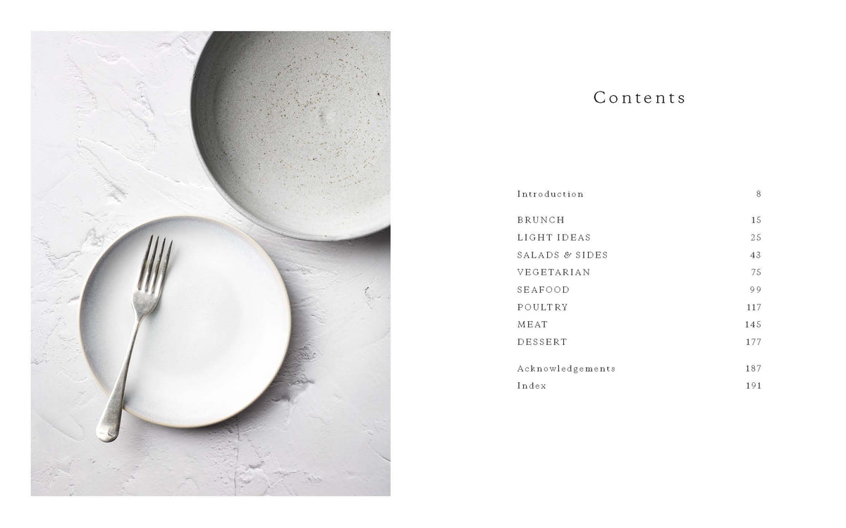 Miss Polly's Kitchen cookbook page spread showing food styling