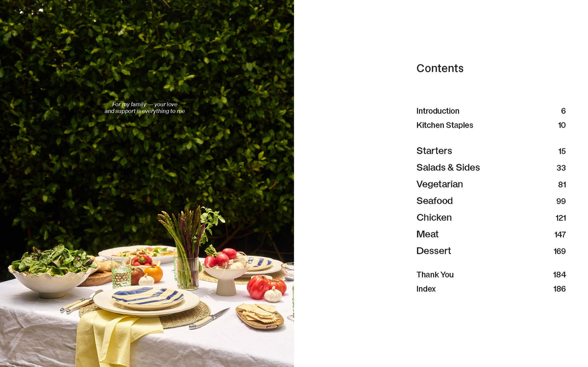 Seriously Delicious cookbook page spread showing food photography