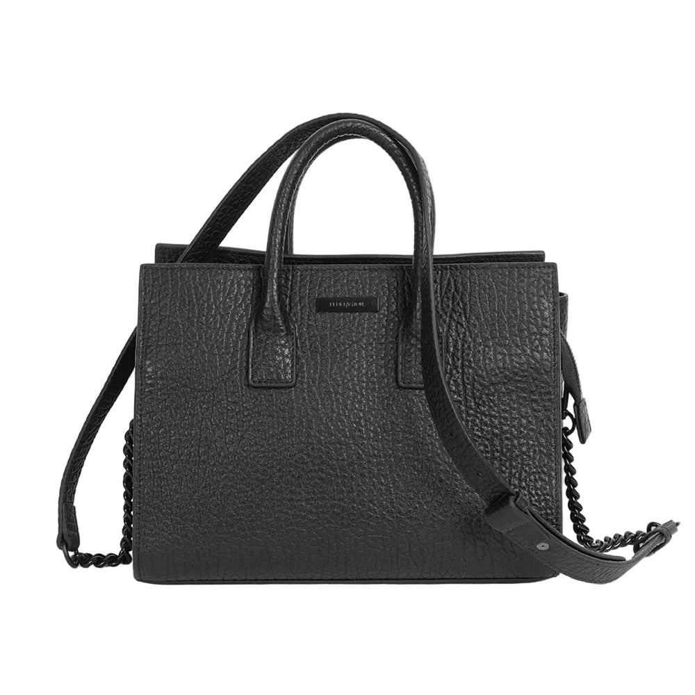 Fly Bag Black Genuine NZ Leather Satchel | Federation