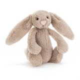 A soft plush Jellycat Bashful Beige Bunny (Two Sizes) sitting on a white background.