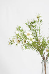 Alba Wax Flower Faux Bush White - 35cm