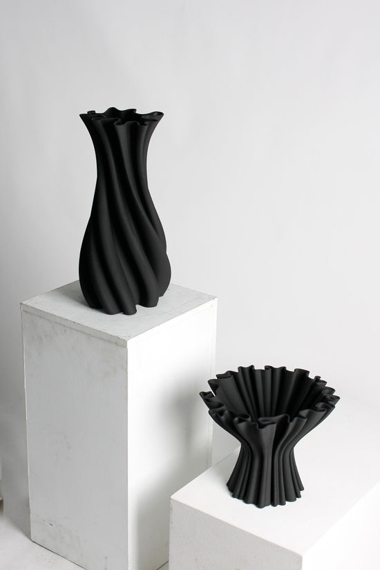 Camila Black 3D Printed Ceramic Vase