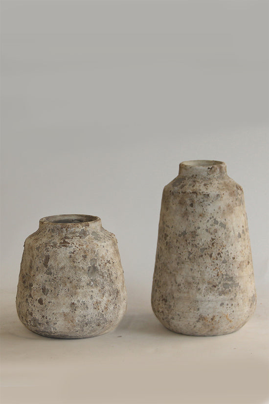 Caspian Rustic Vase – Aged Stone Look in Small or Medium Size