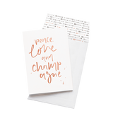 Peace Love + Champagne // Greeting Card