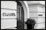 Chanel-Inspired Black Framed Canvas – Monochrome Art 90x60cm