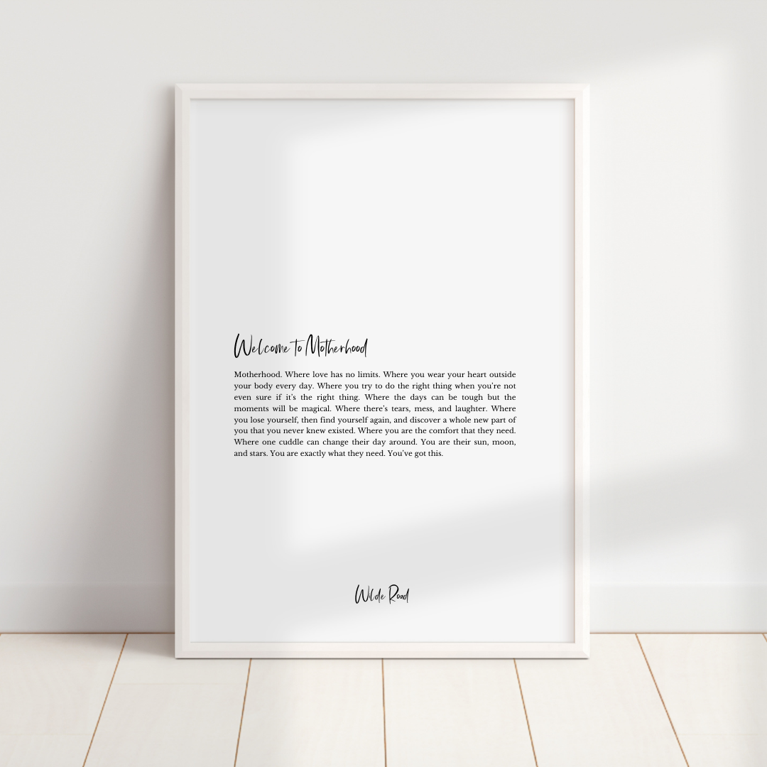 'Welcome to Motherhood' Print, A4/A5 | Wilde Road
