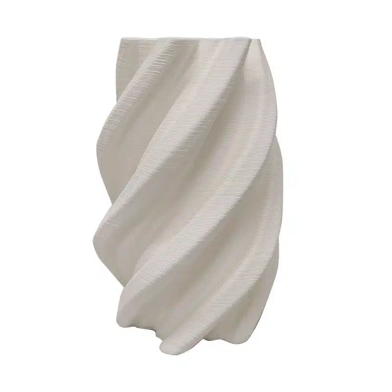 Lowri White 3D Printed Ceramic Vase – Sculptural Modern Vase