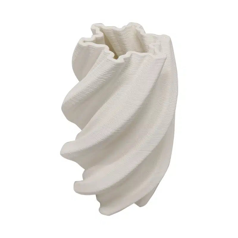 Lowri White 3D Printed Ceramic Vase – Sculptural Modern Vase