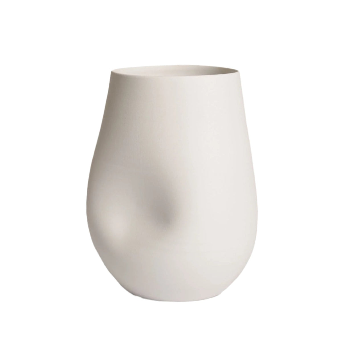 Node Ceramic Vase sculptural white artisan vessel by Ned Collections