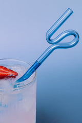 Curly Reusable Glass Straws Set from Sucker – 4 Pack