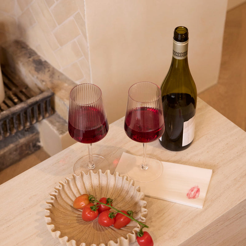Amalfi Wine Glasses from Papier HQ (Set of 2) — Fluted, Slim Stem