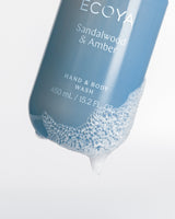 Ecoya Bathroom Edit wash and lotion on the bespoke soft touch tray