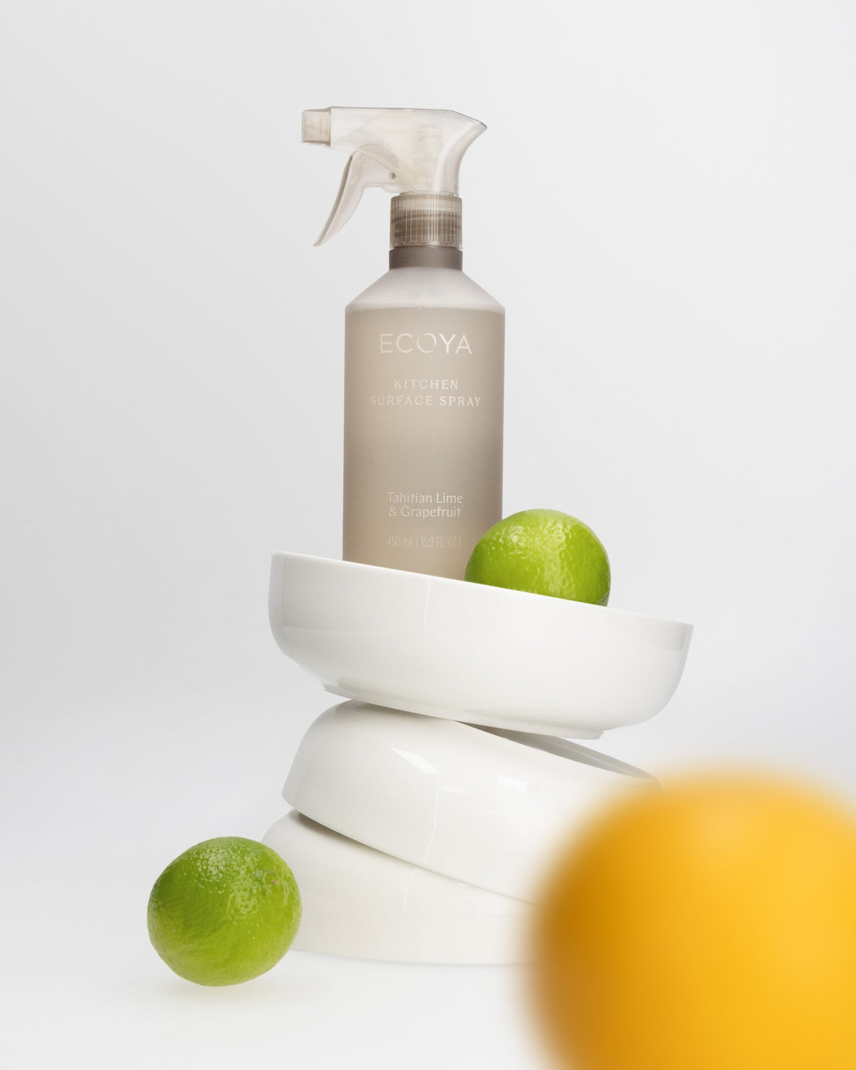 Ecoya Tahitian Lime and Grapefruit surface spray label detail