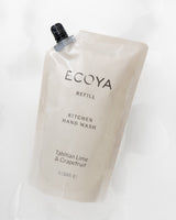 Ecoya Tahitian Lime and Grapefruit hand wash refill pouch, alternate angle