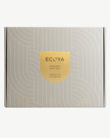 The closed Ecoya Kitchen Gift Set box in cream with a gold Ecoya seal