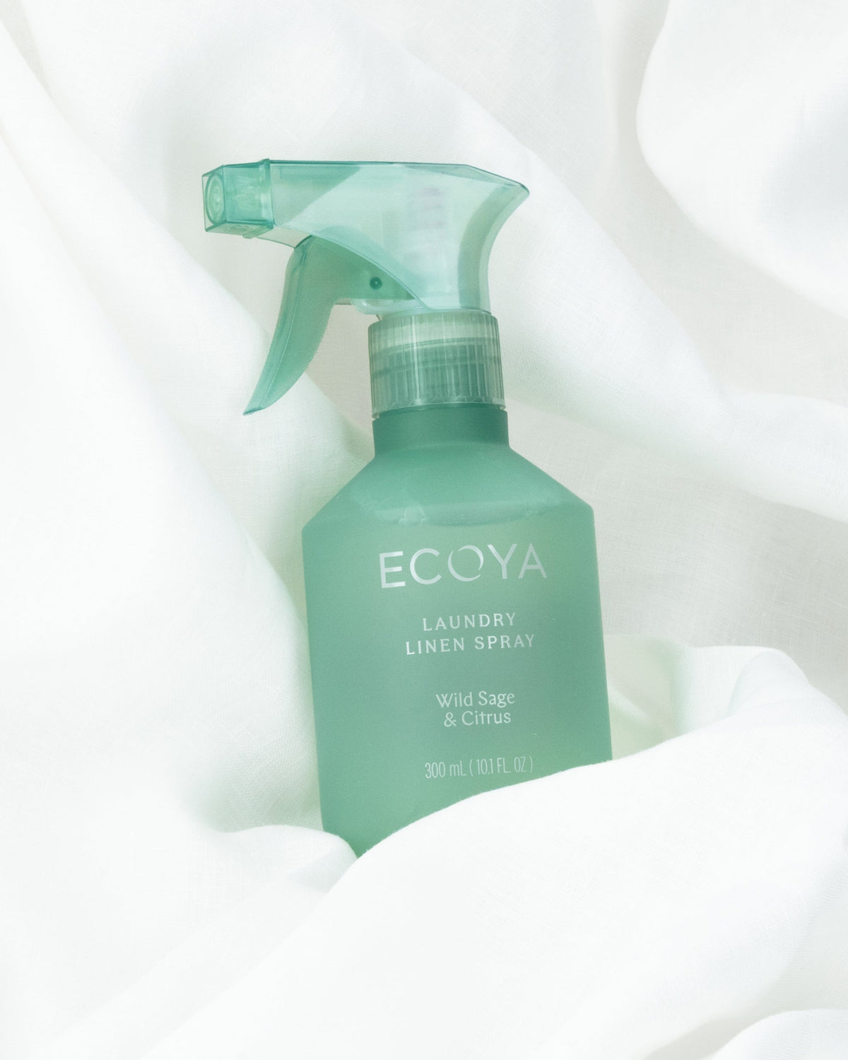 Ecoya Wild Sage and Citrus linen spray bottle, alternate angle