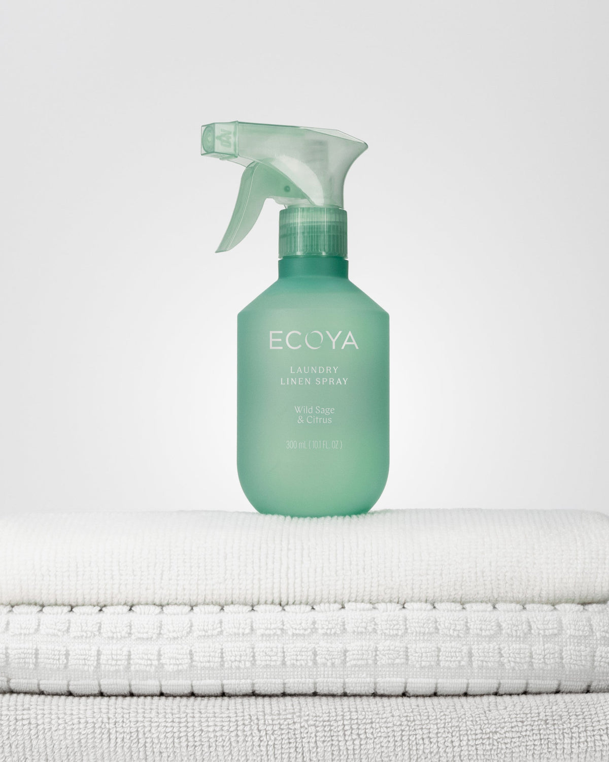 Ecoya Wild Sage and Citrus linen spray label detail