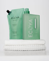 Ecoya Wild Sage and Citrus laundry liquid bottle and cap detail