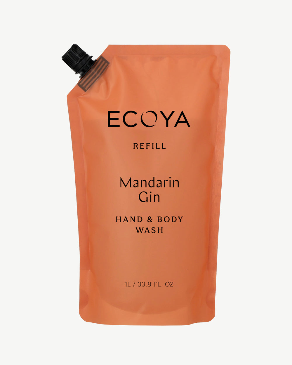 Ecoya Mandarin Gin hand and body wash 1L refill pouch in orange