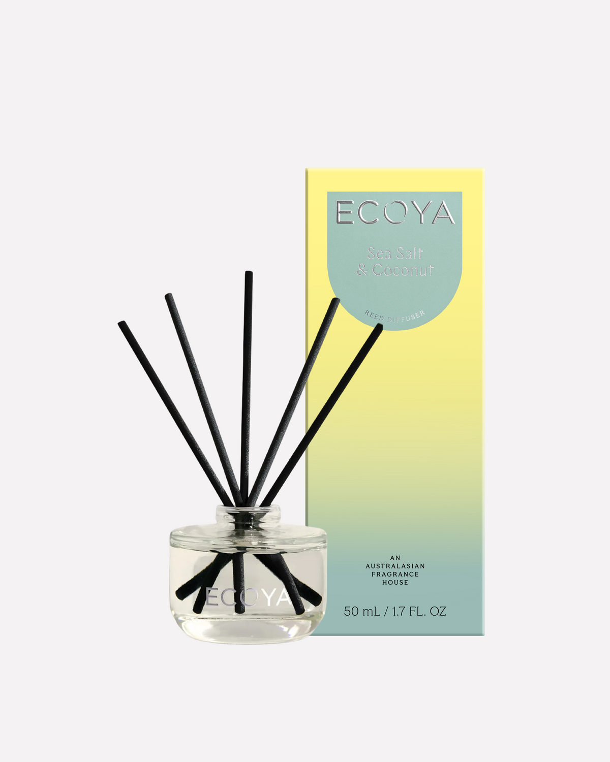 Ecoya Sea Salt and Coconut mini reed diffuser 50ml with rattan reeds
