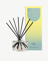 Ecoya Sea Salt and Coconut reed diffuser 200ml in a clear glass bottle with rattan reeds