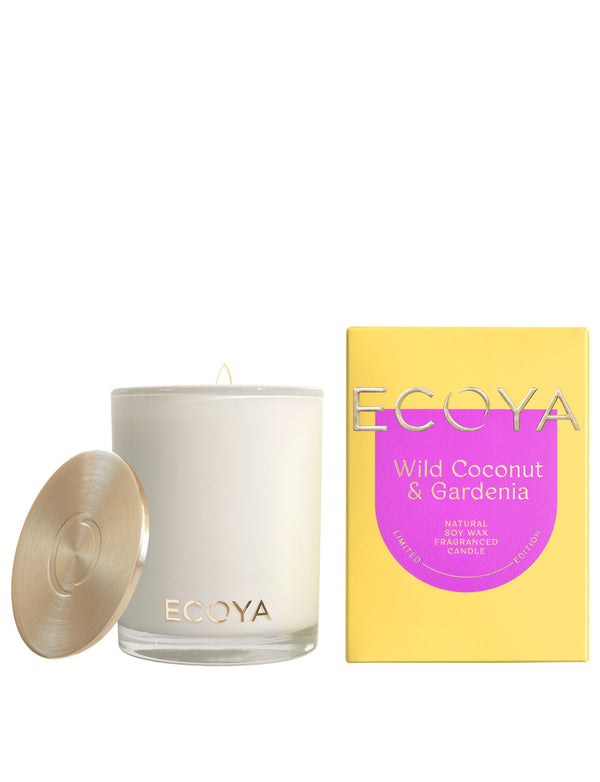 Scandinavian-inspired fragrance design with Ecoya Sensory Escapes: Wild Coconut & Gardenia Madison Candle.