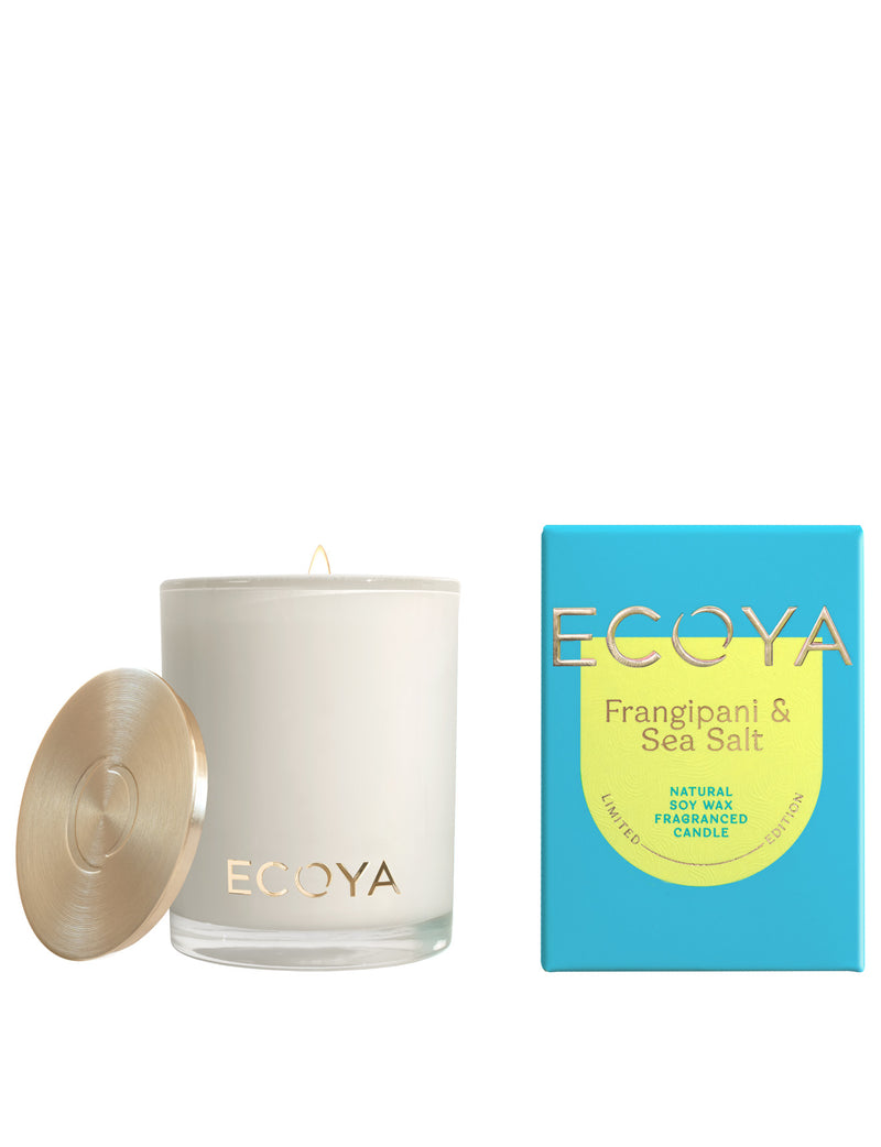 Ecoya Sensory Escapes: Frangipani & Sea Salt Madison Candle, a perfect fusion of design and home fragrance.