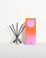 Ecoya Mandarin Gin mini reed diffuser 50ml in a glass bottle with rattan reeds