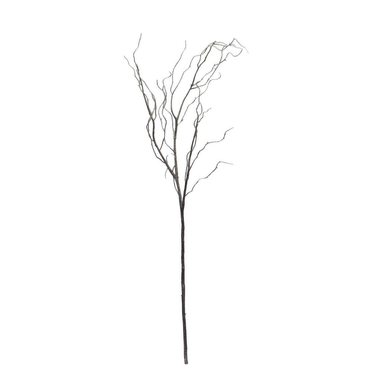 Faux giant willow stem with twisting grey-brown branches on a white background