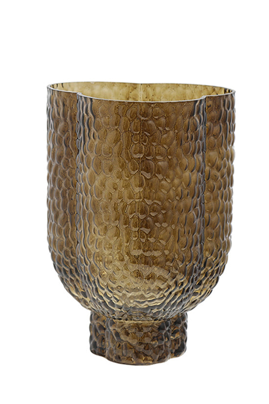 Clover Brown Glass Vase