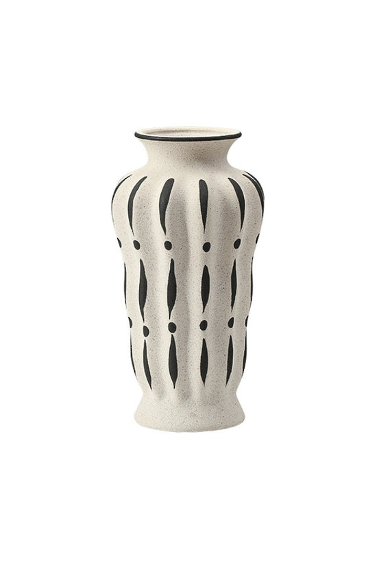 The larger Zara vase, same striped pattern on a taller flared silhouette