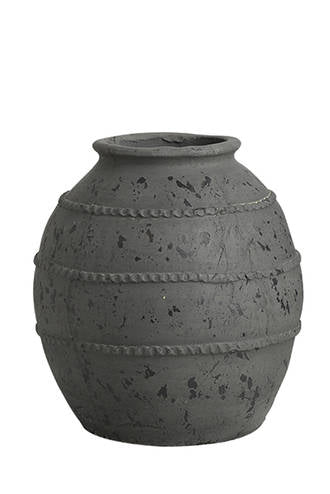 Sirocco vase seen straight on, the banded texture running around the body