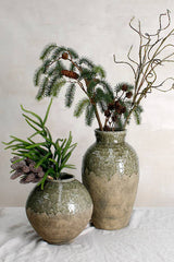 Glazed Moon Vase 28cm – Rustic Stoneware Decor for Timeless Styling