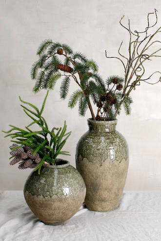 Glazed Moon Vase 28cm – Rustic Stoneware Decor for Timeless Styling