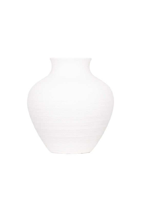 White Urn Vase – Matte Terracotta Statement Piece in Two Sizes