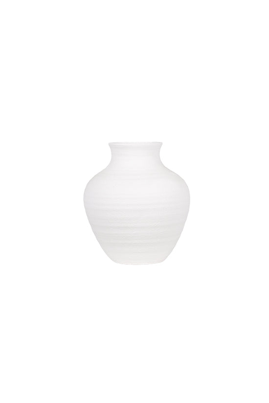 White Urn Vase – Matte Terracotta Statement Piece in Two Sizes