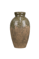 Glazed Urn Vase 47cm – Rustic Stoneware Decor for Timeless Styling