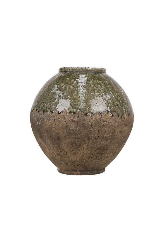 Glazed Moon Vase 28cm – Rustic Stoneware Decor for Timeless Styling
