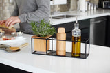 Umbra Cubist Shelf – Sand/Black (Small) | Floating Shelf + Planter
