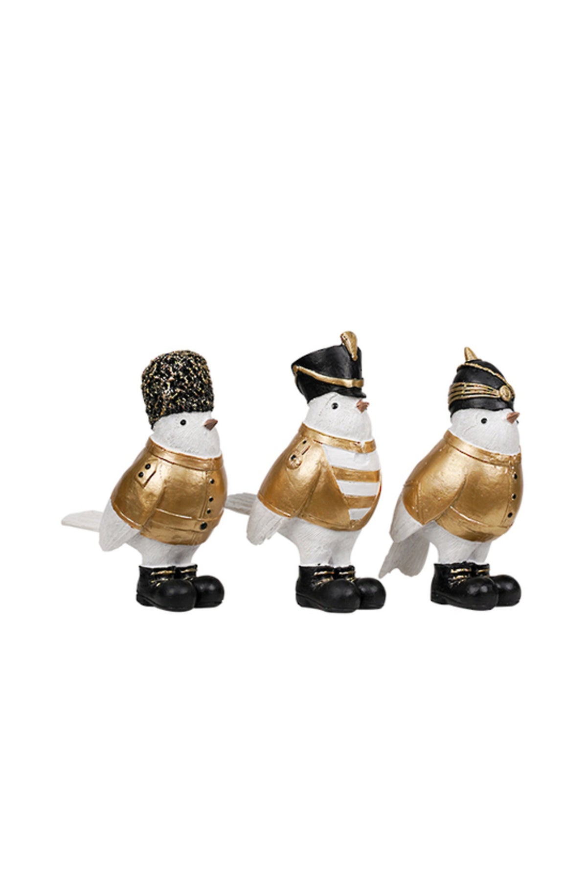 The General, Soldier and Guard bird figurines shown together