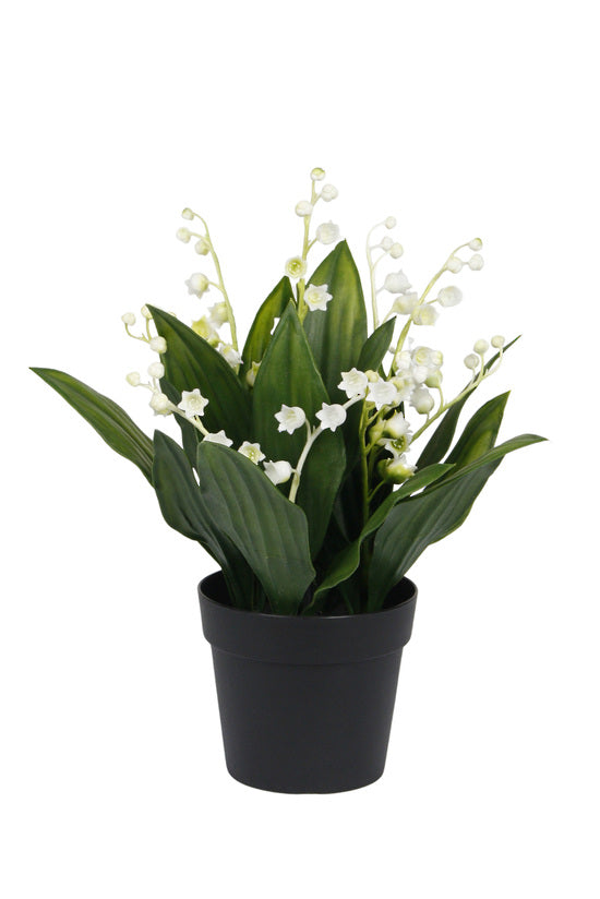 Lily of the Valley, White 25cm Potted Faux Plant